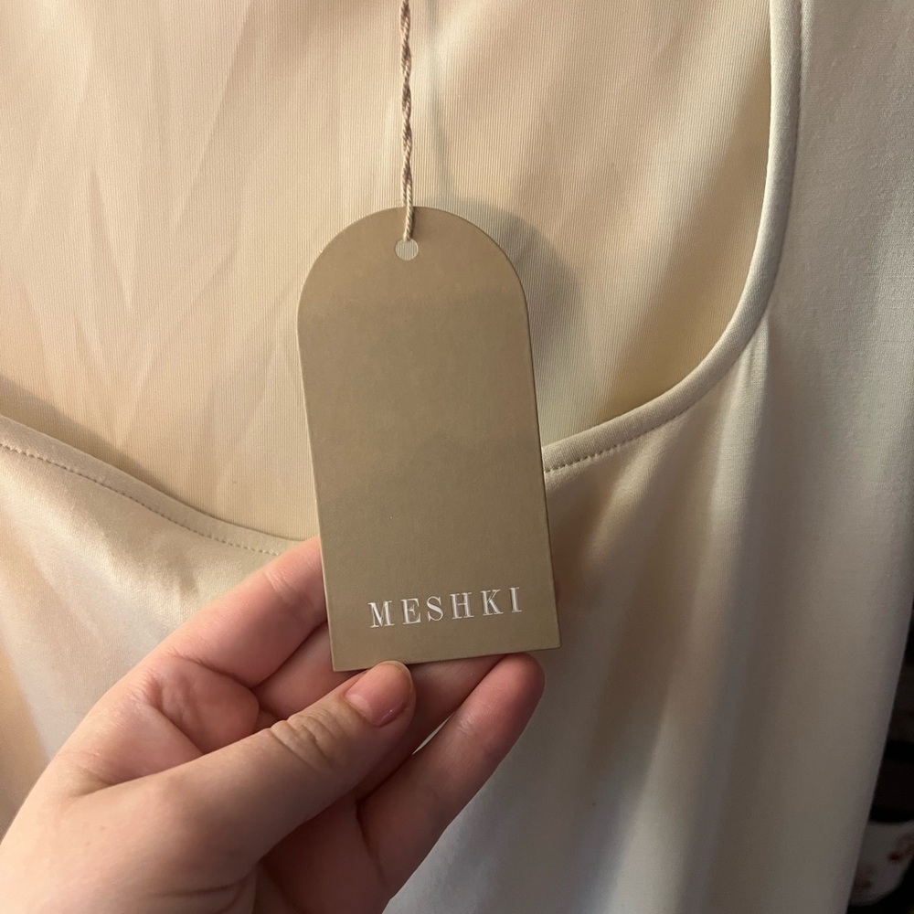 Meshki Scuba Jersey Midi Dress in Ivory - Picture 9 of 11